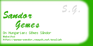 sandor gemes business card