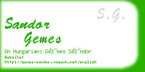 sandor gemes business card